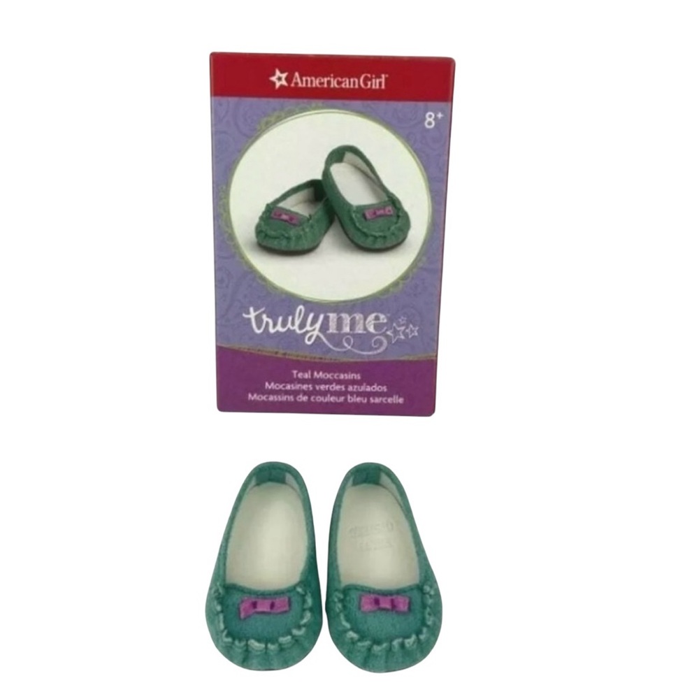 American Girl 18” Doll 2017 Truly Me Teal Moccasins Shoes Retired 2017 NOS